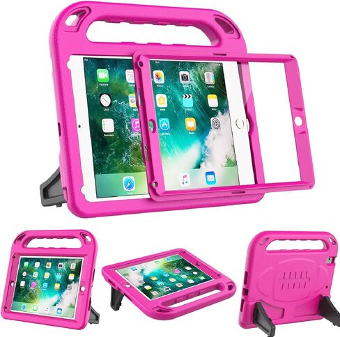 BMOUO Kids Case for iPad 6th/5th Generation (iPad 9.7-in, 2017/2018), Blue | iPad 9.7/Air 2 Case with Screen Protector, Shockproof Handle Stand iPad 6th 5th Generation Case for Kids in Kuwait