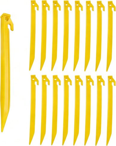 16 Pack Plastic Tent Stakes 9 Inch, Heavy Duty Beach Tent Pegs Canopy Stakes, Black Edging Stakes for Campings, Backpacking, Gardening in Saudi Arabia