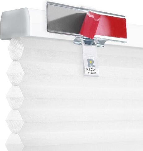 REGAL estate Damage-Free Light Filtering Cellular Shade, White, 34 x 64 in | Damage-free removal, ideal for renters and smooth frames, PeelMount adhesive design, light filtering, cordless 1.5 in cells in Saudi Arabia