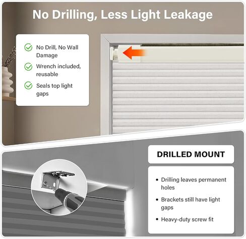 SUNOFF Cordless No Drill Light Filter Cellular Shades, 24" W x 48" H, Linen | Honeycomb Blinds for Indoor Windows, Free-Stop Pleated Blinds for Home, Thermal Insulating & Noise Reducing in Saudi Arabia