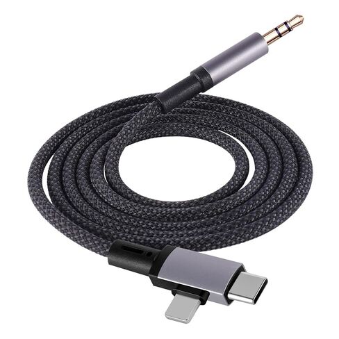 2 in 1 Lightning and USB C to 3.5mm Audio Auxiliary Jack Cable, Type C to Lightning 3.5mm Headphone Car Stereo Cable, Compatible with iPhone 16/15/14/13/12/11/X, Samsung Galaxy S24 S23 S22 S21 Note 20 in Saudi Arabia