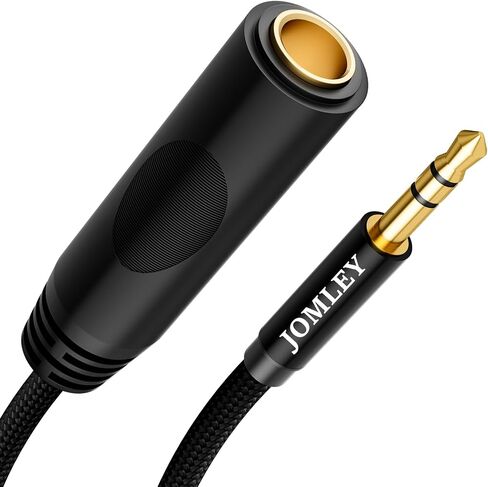 1/4 to 3.5mm Adapter, 3.5mm Male to 6.35mm Female Cable 1FT | 3.5mm to 6.35mm Headphone Jack Adapter for Amplifier/Speaker/Guitar, Nylon Braided & Gold-Plated Stereo Audio Cable in Kuwait