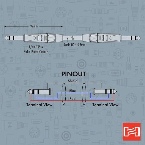 Hosa HSS-010 Pro Balanced Interconnect, REAN 1/4 Inch TRS to Same, 10 Feet in Saudi Arabia