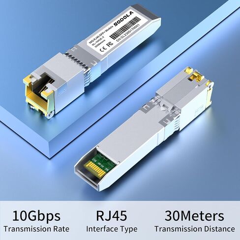SODOLA 10GBase-T RJ45 SFP+ Module, 10G SFP+ Transceiver(1 Pack) | 10G SFP+ RJ-45 Copper Transceiver for SODOLA, SFP to Ethernet, Plug&Play,Hot Pluggable,Up to 30m Distance Copper SFP Modules in Saudi Arabia