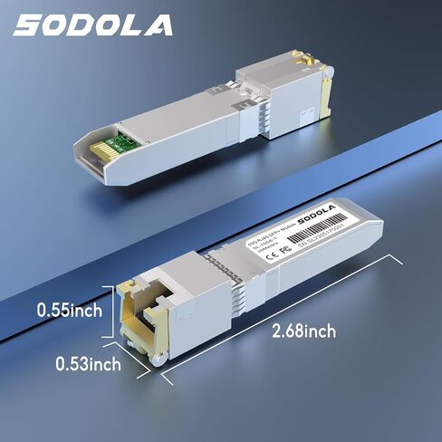 SODOLA 10GBase-T RJ45 SFP+ Module, 10G SFP+ Transceiver(1 Pack) | 10G SFP+ RJ-45 Copper Transceiver for SODOLA, SFP to Ethernet, Plug&Play,Hot Pluggable,Up to 30m Distance Copper SFP Modules in Saudi Arabia