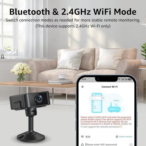4K Hidden Camera, Wireless Mini Spy Camera with WiFi, Night Vision, Motion Detection Alerts, App Remote View, Rechargeable Battery, SD Card & Cloud Storage, Nanny Cam for Home, Office and Pets, Black in Saudi Arabia