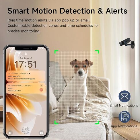 4K Hidden Camera, Wireless Mini Spy Camera with WiFi, Night Vision, Motion Detection Alerts, App Remote View, Rechargeable Battery, SD Card & Cloud Storage, Nanny Cam for Home, Office and Pets, Black in Saudi Arabia