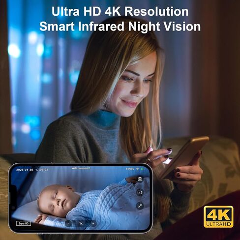 4K Hidden Camera, Wireless Mini Spy Camera with WiFi, Night Vision, Motion Detection Alerts, App Remote View, Rechargeable Battery, SD Card & Cloud Storage, Nanny Cam for Home, Office and Pets, Black in Saudi Arabia