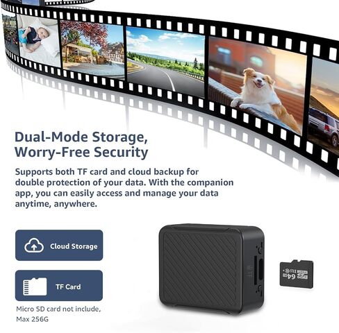 4K Hidden Camera, Wireless Mini Spy Camera with WiFi, Night Vision, Motion Detection Alerts, App Remote View, Rechargeable Battery, SD Card & Cloud Storage, Nanny Cam for Home, Office and Pets, Black in Saudi Arabia