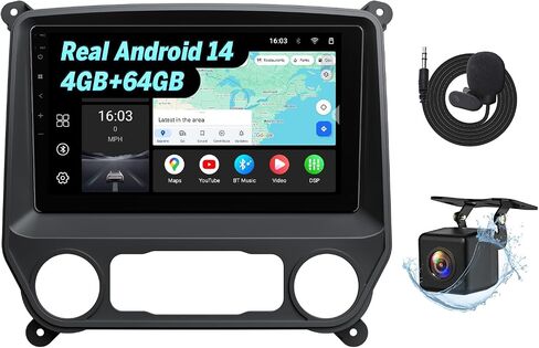 Eonon Android 14 Car Stereo for Chevy Silverado GMC Sierra 2014-2018 | 4+64GB Wireless CarPlay Android Auto GPS Navigation Bluetooth WiFi | Tahoe Yukon Suburban Equinox swc plug and play in Saudi Arabia