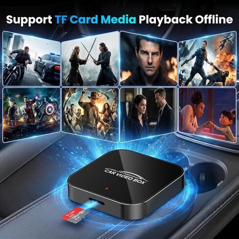 3-in-1 Magic Video Box—Wireless CarPlay & Android Auto Adapter Support Netflix,YouTube,TikTok,TF Card,Wired-to-Wireless Conversion, No Latency Car Play AI Box for Cars from 2016 & IOS10+/ Android 11+ in Saudi Arabia
