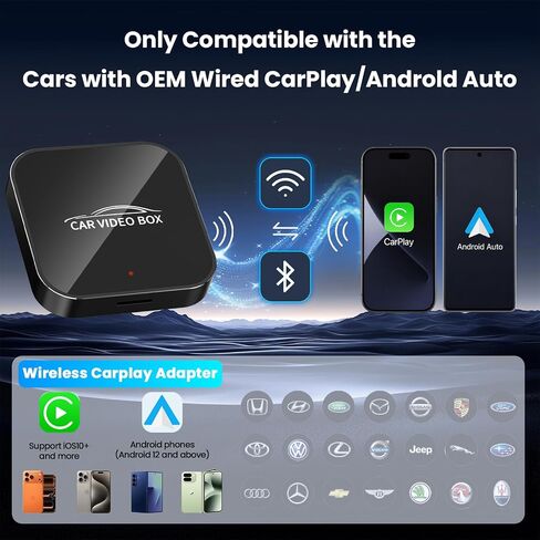 3-in-1 Magic Video Box—Wireless CarPlay & Android Auto Adapter Support Netflix,YouTube,TikTok,TF Card,Wired-to-Wireless Conversion, No Latency Car Play AI Box for Cars from 2016 & IOS10+/ Android 11+ in Saudi Arabia