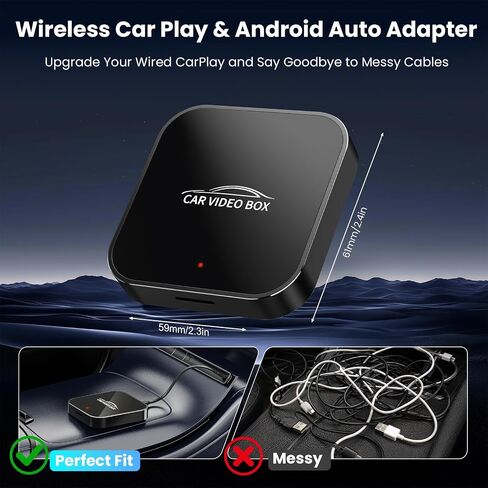 3-in-1 Magic Video Box—Wireless CarPlay & Android Auto Adapter Support Netflix,YouTube,TikTok,TF Card,Wired-to-Wireless Conversion, No Latency Car Play AI Box for Cars from 2016 & IOS10+/ Android 11+ in Saudi Arabia