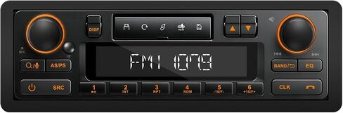 Retro Bluetooth Car Radio System: Single Din European Look Stereo for Classic Vehicles - LCD Display AM FM USB SD AUX USB-C Fast Charge 4-CHN Outputs in Saudi Arabia