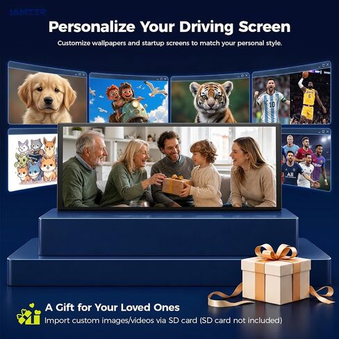 LAMTTO 11" AI Wireless CarPlay Screen with Google Play & Android 15 | Car Play & Android Auto with Gemini AI,Split-Screen,Backup Camera,GPS,60fps,AirPlay,OTA — For Trips,Commutes,Family Travel in Saudi Arabia