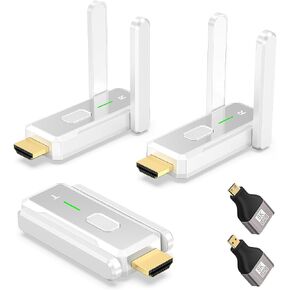 جهاز إرسال واستقبال HDMI لاسلكي، موسع HDMI لاسلكي، التوصيل والتشغيل | فك تشفير 4K إخراج 1080P| البث من الكمبيوتر/الكمبيوتر المحمول/جهاز العرض إلى الشاشة/التلفزيون| مدى طويل 500 قدم | للأعمال/المؤتمرات/المسرح المنزلي in Kuwait