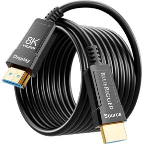 BlueRigger 10K 8K Fiber Optic HDMI 2.1 Cable 50FT in-Wall CL3 Rated 48Gbps in Saudi Arabia