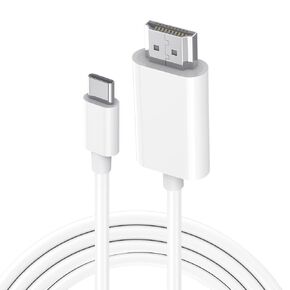 كابل USB C إلى HDTV 4K@60 هرتز 6FT، سلك عرض Thunderbolt 3/4 Type-C | متوافق مع سلسلة iPhone 15/16/17 وMacBook وiPad Pro وGalaxy S24 وأجهزة Surface المزودة بمخرج فيديو USB-C. in Kuwait