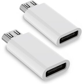 USB C Female to Micro USB Male Adapter (2-Pack), Micro USB to USB C Adapter Fast Charger Power Cable Plug Strip Extender for Nexus LG Xbox PS Kindle Samsung Galaxy Devices (Black) in Saudi Arabia