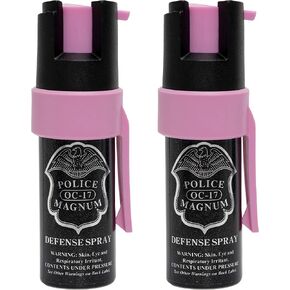 Police Magnum Mini Pepper Spray Self Defense Safety Tool- Hands Free Belt Clip Holder- Small Discreet Canister Case- Made in The USA- 2 Pack 1/2oz Pocket Clips in Saudi Arabia