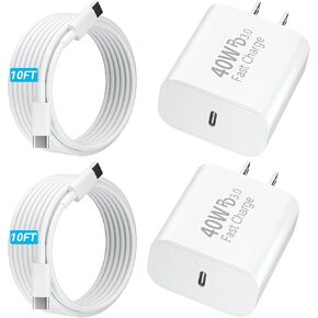 10 FT USB C Cable Phone Charger for iPhone 17 16 15,Extra Long 10Foot USB C to Type C Charger Cable 40W USBC iPhone Charger Fast Charging for iPhone 17 Air/17 16 15 Pro/Plus/Pro Max,iPad Pro in Saudi Arabia