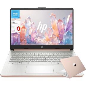 Customized Elite HP 14" HD Laptop, 4GB, 128GB, Intel 4-Core, 1-Year Office | Windows 11 | RAM Upgradable to 16GB | 1-Year Microsoft 365 & 1TB Cloud Storage | Rose Gold | Retains HP Warranty in Kuwait