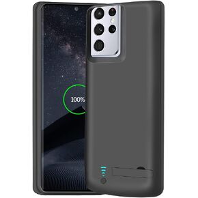 Battery Case for Samsung Galaxy S21 Ultra 5G, 5000mAh Rechargeable Extended Battery Charging Charger Case, Add 100% Extra Juice, Not for S21 or S21+ (6.8 inch) Black in Kuwait