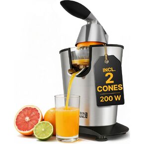 LEBENLANG Stainless Steel Electric Orange Juicer 200W I Incl. Stainless Steel Cone & BPA-Free | 24oz Electric Juicer Citrus Press Fruit Press I High Juice Yield for Oranges & Lemons in Saudi Arabia