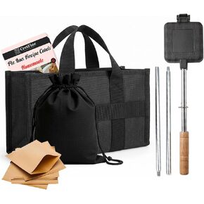 Extendable Cast Iron Pie Iron Sandwich Maker, 2-in-1 Stovetop & Campfire, Pre-Seasoned, 4" Non-Stick Skillet & Press, Compact Storage with Carry Bag – 2 Packs in Saudi Arabia
