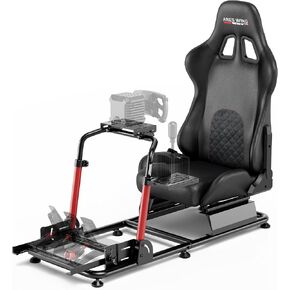 قمرة قيادة سباق ARES WING Sim مع مقعد - حامل قمرة القيادة العالمي | متوافق مع Fanatec وThrustmaster وLogitech وMoza لأجهزة PS5 وPS4 وXbox والكمبيوتر الشخصي، غير متضمن العجلة والدواسات والمحول in Kuwait