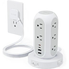 TESSAN Surge Protector Power Strip with 1050J, Individual Switches, 10 Ft in Saudi Arabia