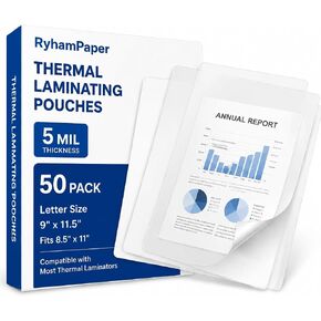 RyhamPaper Thermal Laminating Pouches, Laminating Sheets 8.9 x 11.4-Inches/Letter Size/5 mil, 300 Pack Laminator Sheets for Sealed Document, Cards, Clear Laminated Finish, Round Corner, Waterproof in Kuwait