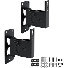 Speaker Wall Mount , Holds up to 30lbs，Swivel and Tilt, 2 Packs | All Metal Wall Speaker Mount for Small Speakers，Easy DIY Assembly, HD-618 ,Black in Saudi Arabia