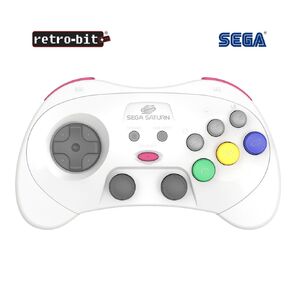 Retro-Bit SEGA Saturn® PRO - 2.4GHz Wireless Controller - (Black) | Officially Licensed | Includes 2 Receivers for Original Sega Saturn, Sega Genesis Mini, Switch, PC, Mac in Saudi Arabia