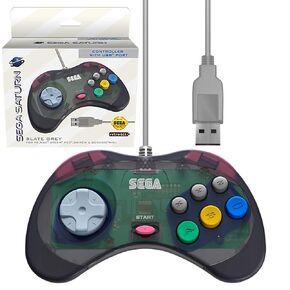 Retro-Bit SEGA Saturn Wired USB Controller - (Slate Grey) | Officially Licensed | Compatible with Sega Genesis Mini, PS3, PC, Mac, Steam, Switch in Saudi Arabia