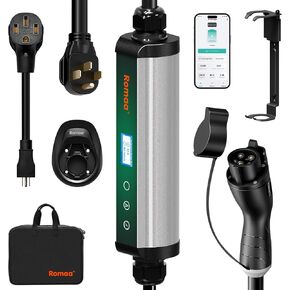 Romaa Level 2 EV Charger 40 Amp Portable J1772 Charger, NEMA 14-50P, 9.6 kW | Electric Car Charger Level 2, Home EV Charging Station, Adjustable 16-40A, 240V, 25 ft Cold Weather Cable, IP66, ETL & FCC in Saudi Arabia