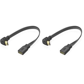 HDMI Extension Cable High Speed 90-Degree Down Angle Male to Female Extension Wire Cord HDMI Extender - Gold Plated Plugs (1FT) in Saudi Arabia