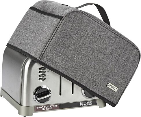 HOMEST Toaster Cover with Pockets Compatible with Cuisinart 4 Slice, Can Hold Jam Spreader Knife & Toast Machine Tongs, Dust and Fingerprint Protection, Grey | Can Hold Jam Spreader Knife & Toast Machine Tongs, Dust and Fingerprint Protection, Grey in Saudi Arabia