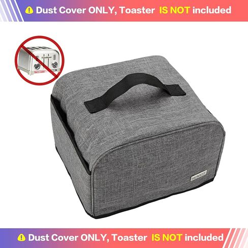 HOMEST Toaster Cover with Pockets Compatible with Cuisinart 4 Slice, Can Hold Jam Spreader Knife & Toast Machine Tongs, Dust and Fingerprint Protection, Grey | Can Hold Jam Spreader Knife & Toast Machine Tongs, Dust and Fingerprint Protection, Grey in Saudi Arabia