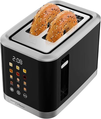 MAGNAVOX HOME, 2 Slice Smart Toaster, Touchscreen, Wide Slot for Bread, English Muffins, Croissants, and Bagels, 5 Adjustable Toast Settings, Cancel and Defrost, 6 Bread Types & Shade Settings in Saudi Arabia