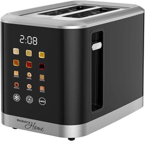 MAGNAVOX HOME, 2 Slice Smart Toaster, Touchscreen, Wide Slot for Bread, English Muffins, Croissants, and Bagels, 5 Adjustable Toast Settings, Cancel and Defrost, 6 Bread Types & Shade Settings in Saudi Arabia