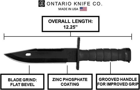 Ontario Knife Company, M9 Bayonet and Scabbard, Black , Overall Length: 12.25" in Saudi Arabia
