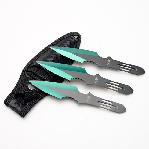 Perfect Point Throwing Knife Set – Set of 3 Throwers, Nylon Sheath, Well Balanced, Throwing Sport Knives (Blue) in Saudi Arabia