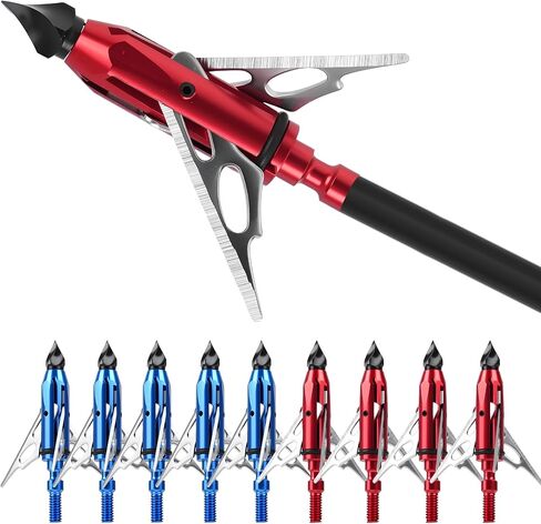 10-Pack 100 Grain Hunting Broadheads for Compound Bow 3-Blade Expandable | 420 Stainless Steel, Archery Hunting-Sharp Blades, Durable and Accurate Hunting Broadheads Compound Bow & Crossbow in Saudi Arabia