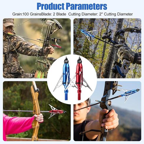 10-Pack 100 Grain Hunting Broadheads for Compound Bow 3-Blade Expandable | 420 Stainless Steel, Archery Hunting-Sharp Blades, Durable and Accurate Hunting Broadheads Compound Bow & Crossbow in Saudi Arabia