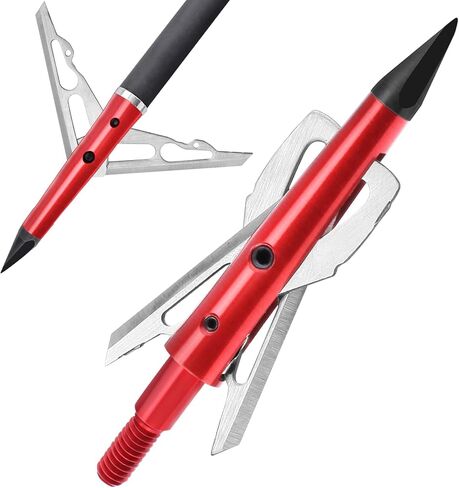 DEEPOWER 6 Pack Broadheads 100 Grain Mechanical Hunting Broadheads for Crossbow and Compound Bow 2" Cutting Diameter in Saudi Arabia