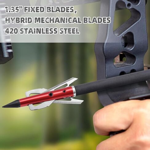 DEEPOWER 6 Pack Broadheads 100 Grain Mechanical Hunting Broadheads for Crossbow and Compound Bow 2" Cutting Diameter in Saudi Arabia