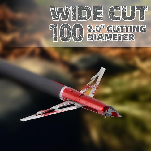DEEPOWER 6 Pack Broadheads 100 Grain Mechanical Hunting Broadheads for Crossbow and Compound Bow 2" Cutting Diameter in Saudi Arabia