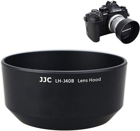 JJC Reversible Bayonet Lens Hood Shade for Olympus 45mm F1.8 Lens - Replaces LH-40B - Black in Kuwait