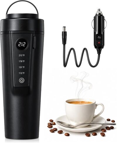 Car Kettle,Travel Electric Kettle,12V/24V Portable Car Coffee Warmer Kettle,316 Premium Stainless Steel Liner,Smart Multi-Temp Control Car Water Boiler for Brewing Tea Coffee Milk in Saudi Arabia